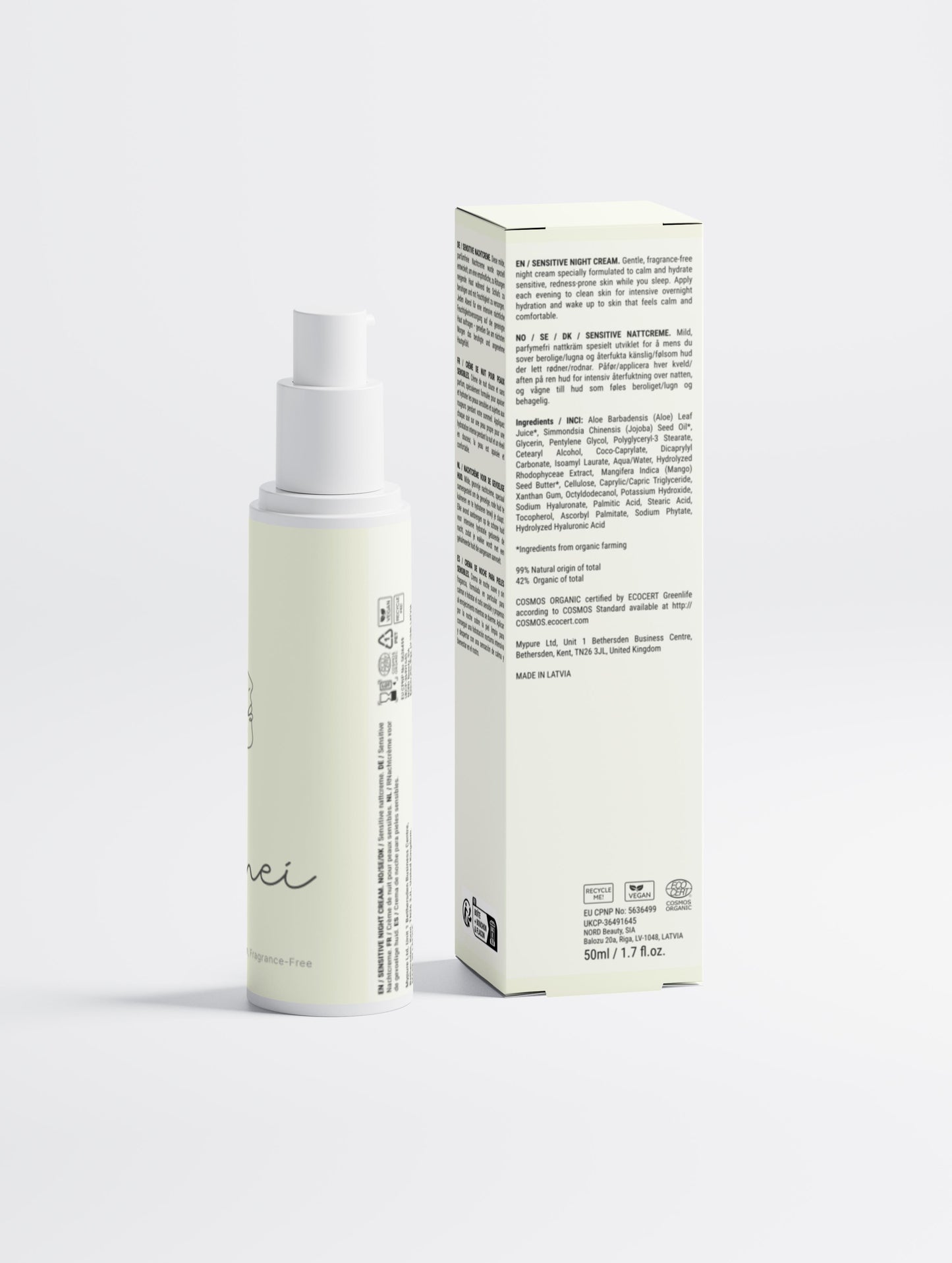 Longmei Sensitive Skin Overnight Cream, Fragrance-Free